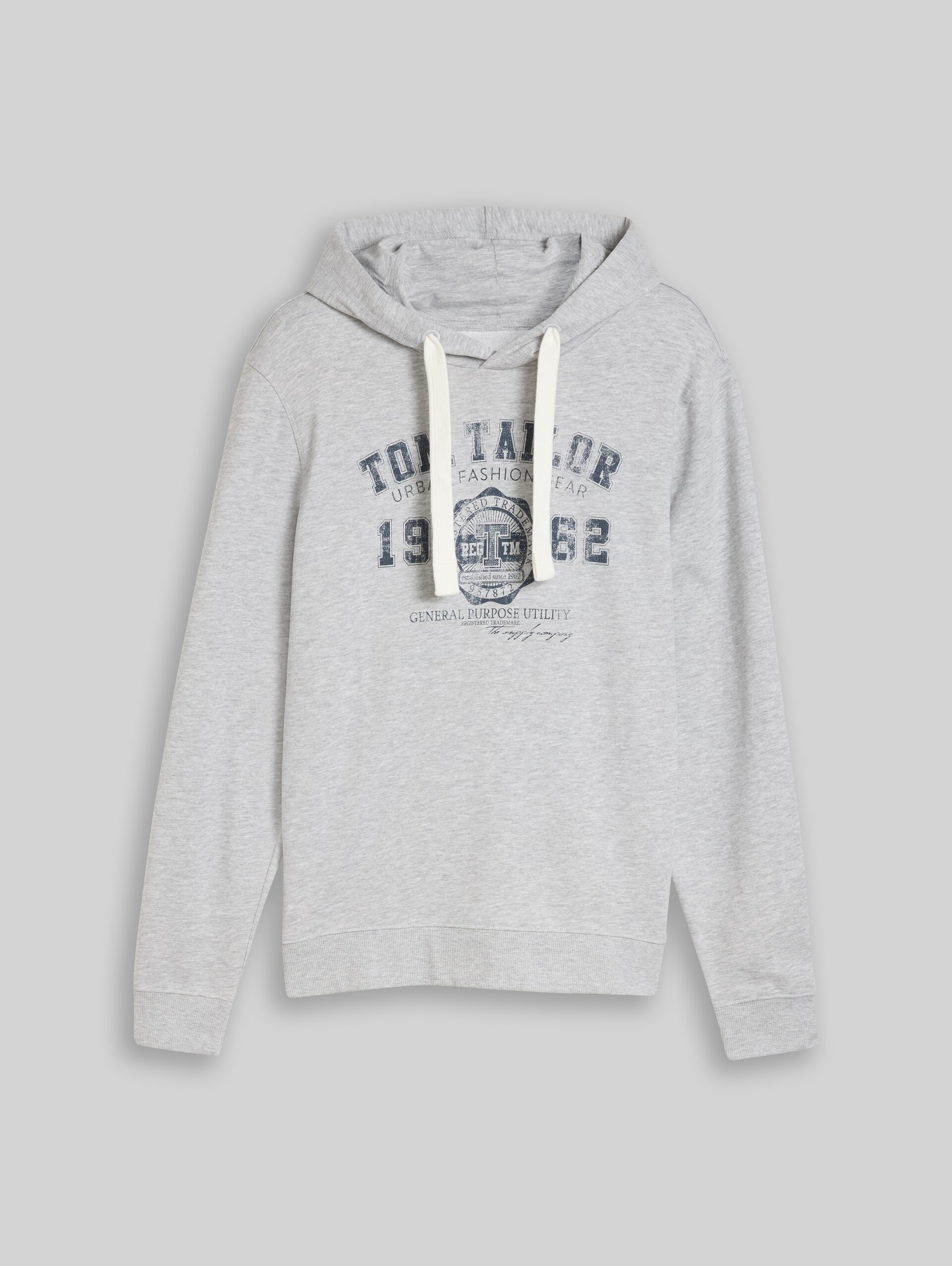 Hoodie Sweatshirt mit Logo Print - bright grey melange - Vorder-Produkt-Ansicht