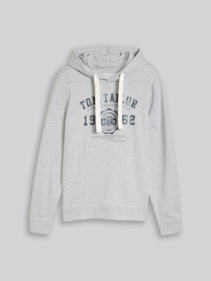 Hoodie Sweatshirt mit Logo Print von Men, bright grey melange