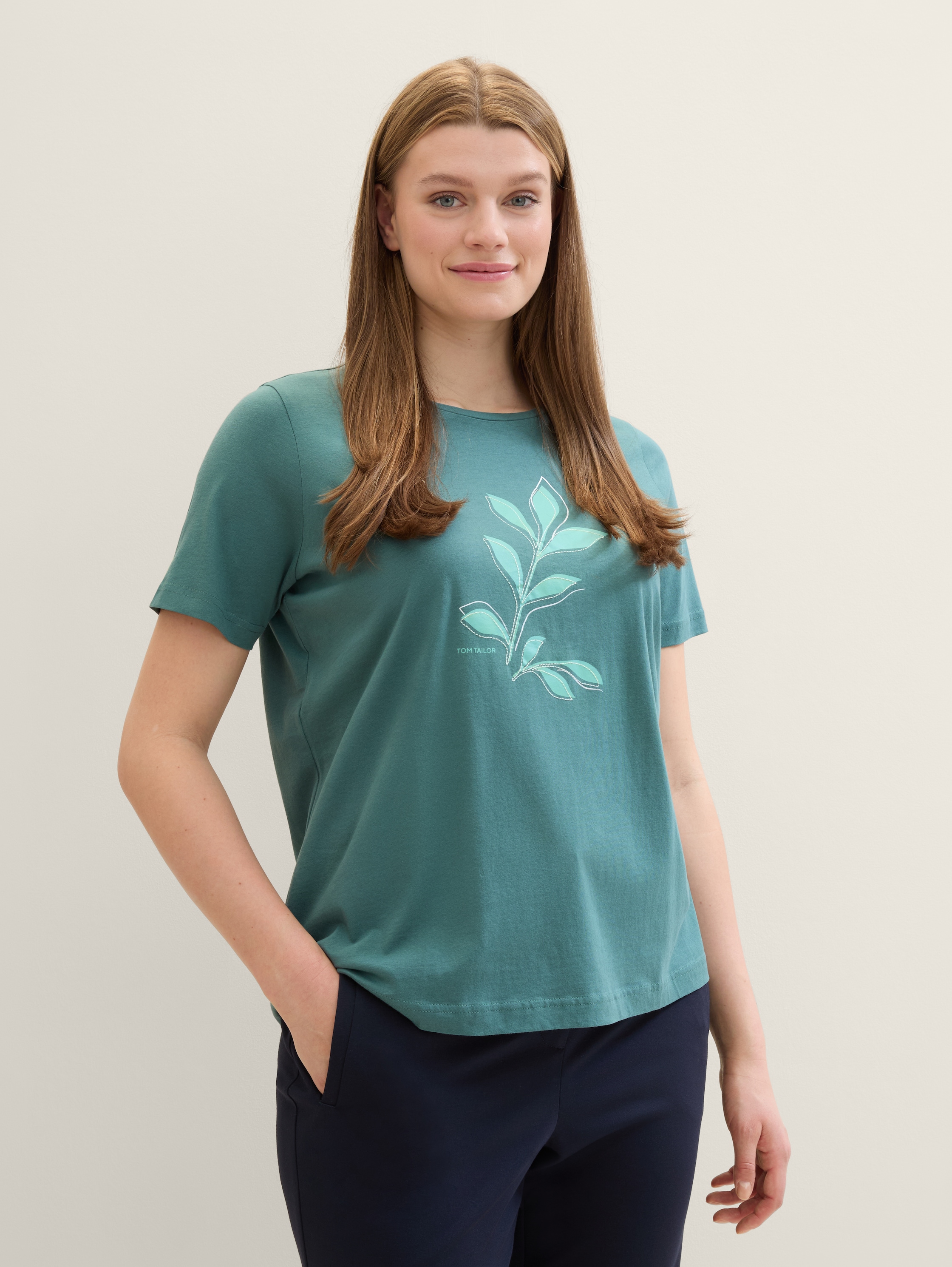 Plus - T-shirt with a print - Sea Pine Green