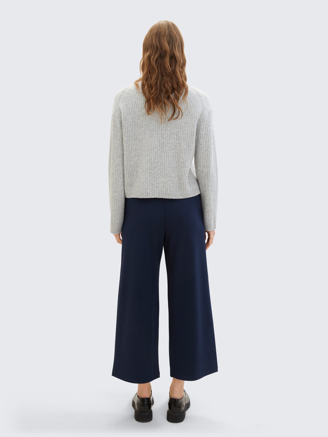 High Waist Culotte Hose - sky captain blue - Auschnitt Model-Rückansicht