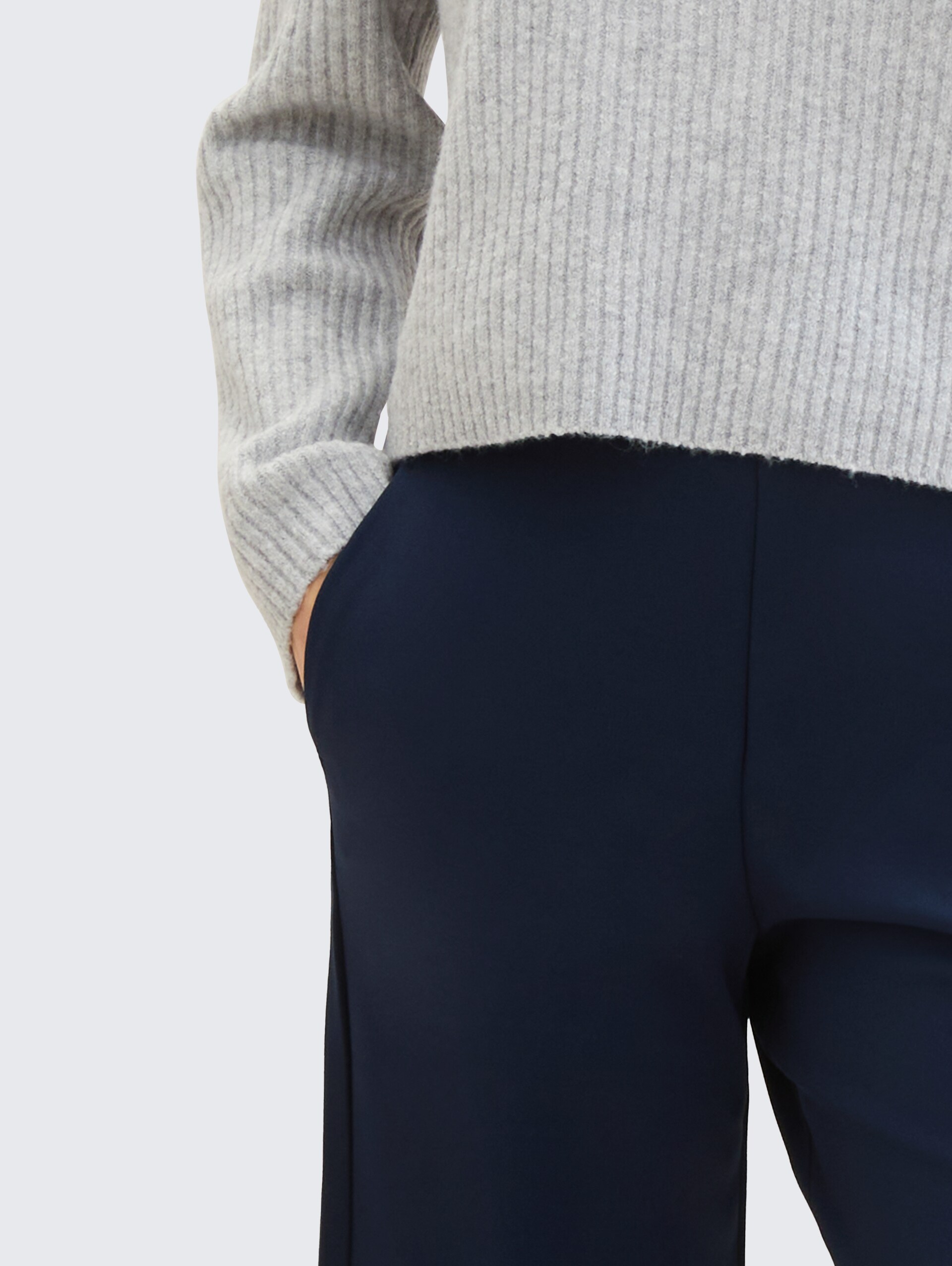 High Waist Culotte Hose - sky captain blue - Detail-Model-Ansicht