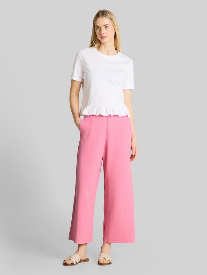 High Waist Culotte Hose von Denim Female, Soft Blush Rose