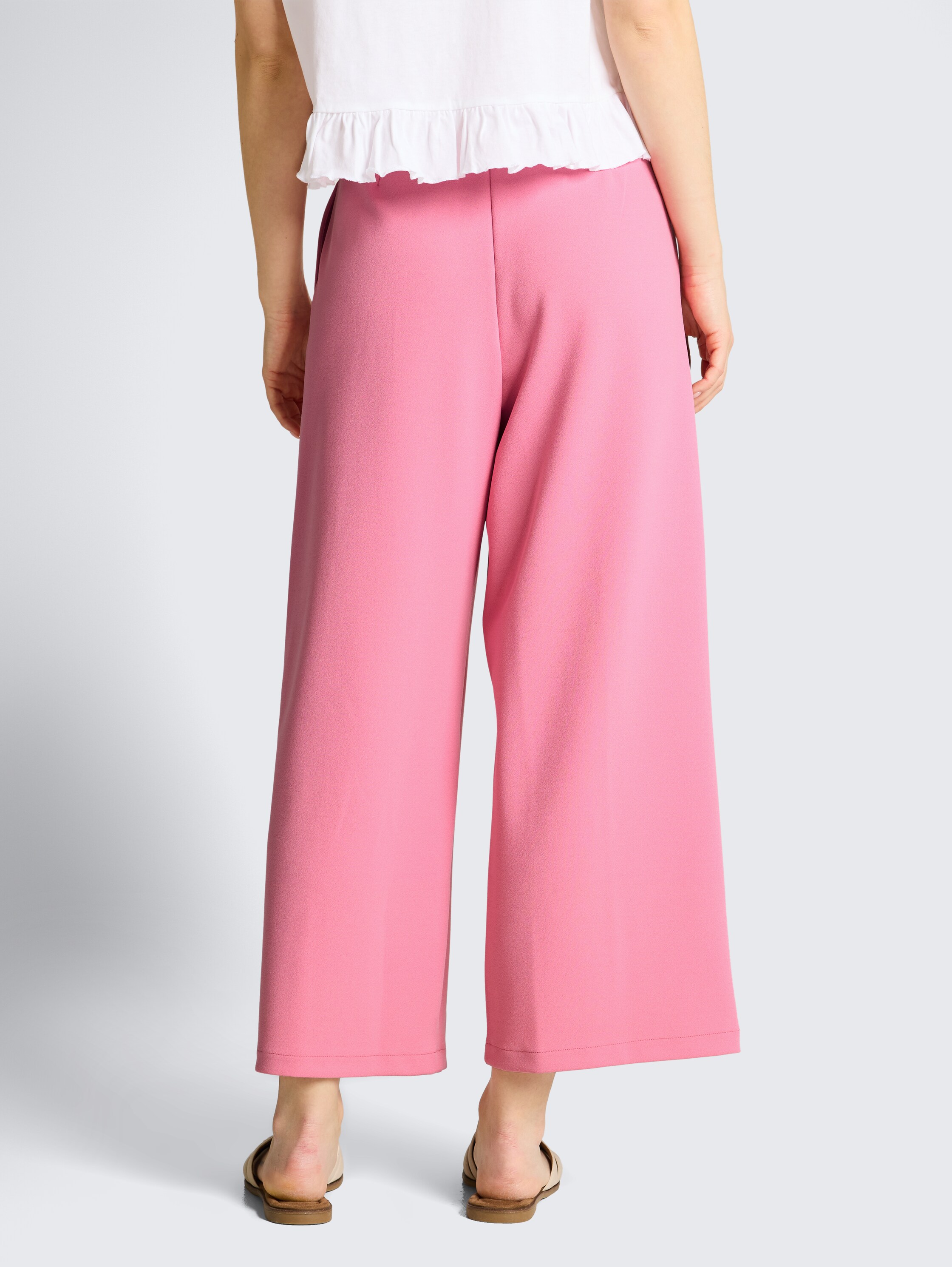 Pantalon culotte taille haute - Soft Blush Rose - Découpe Vue arrière du modèle