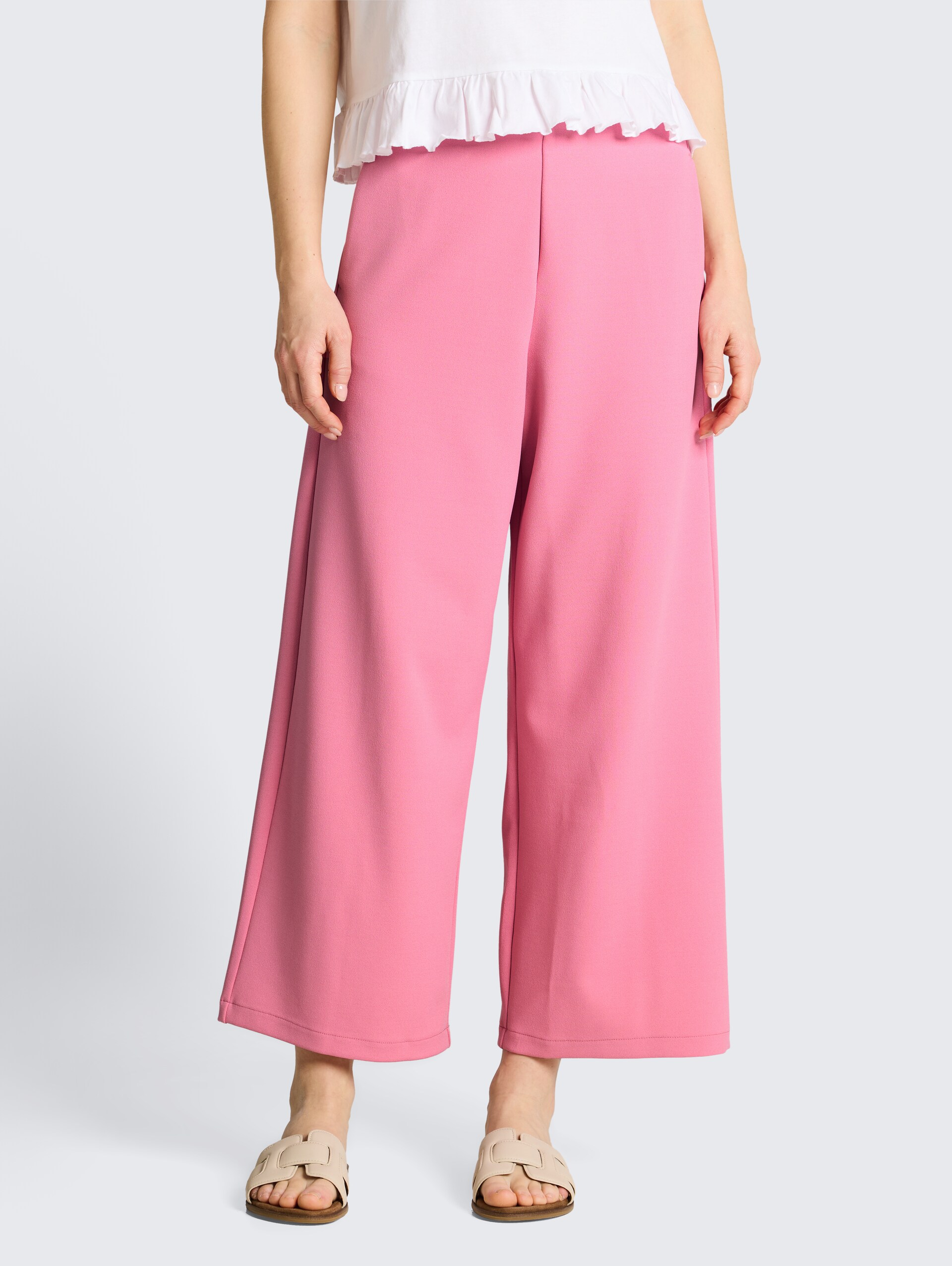 High Waist Culotte Hose - Soft Blush Rose - Ausschnitt Model-Vorderansicht