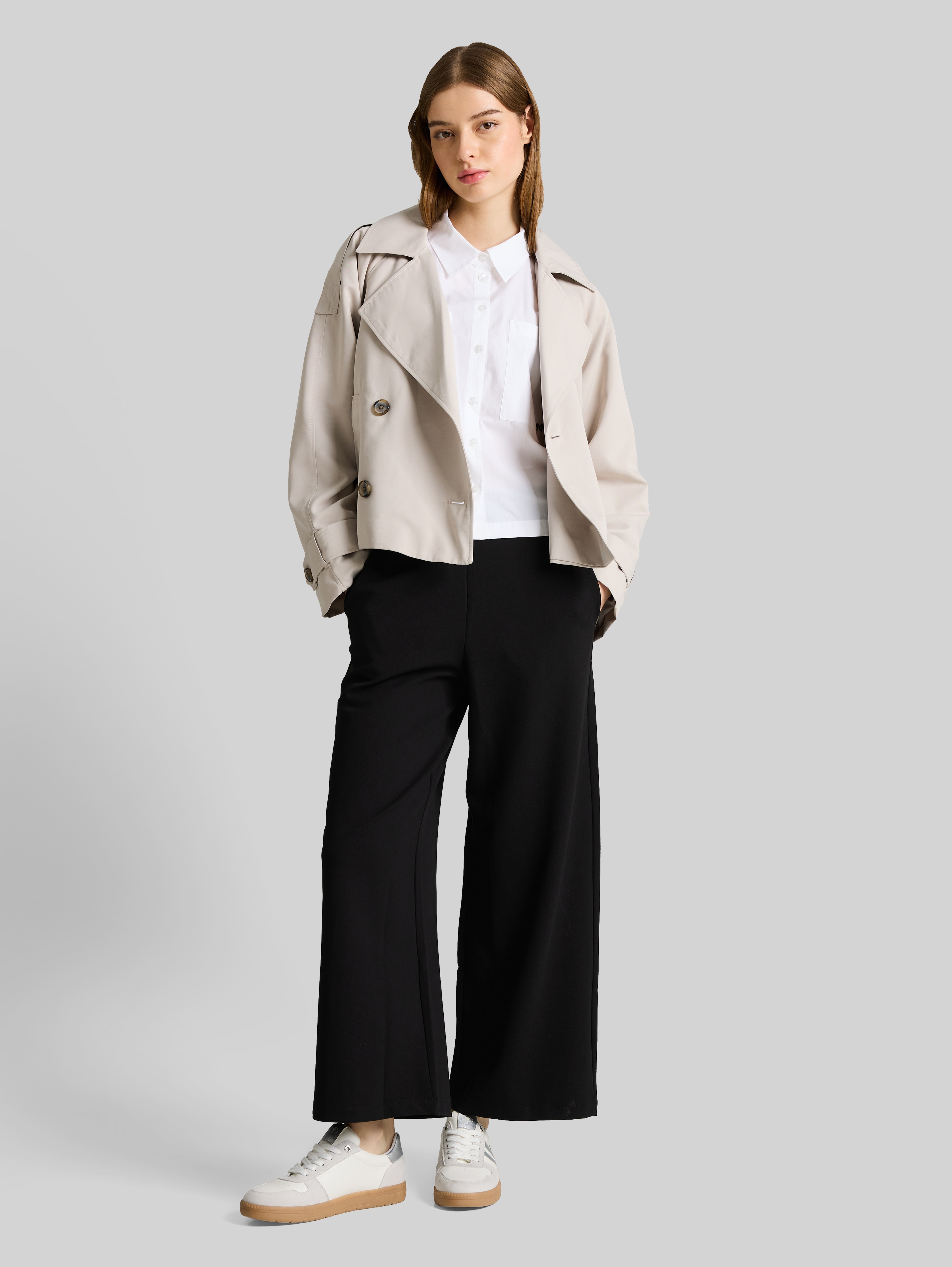 High-waisted culottes in black by Tom Tailor
