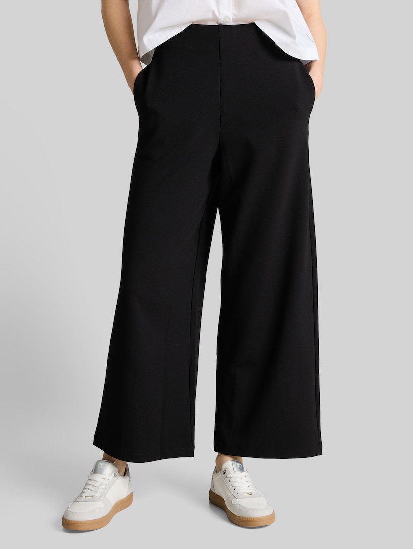 Culotte met hoge taille door Denim Female, deep black