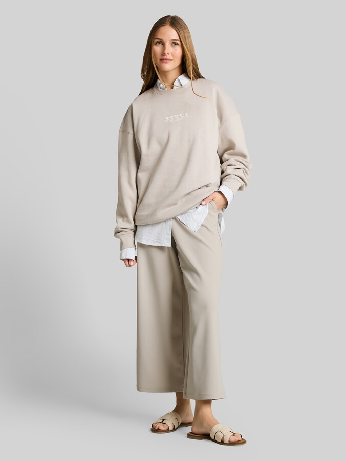 High Waist Culotte Hose von Denim Female, cloud grey