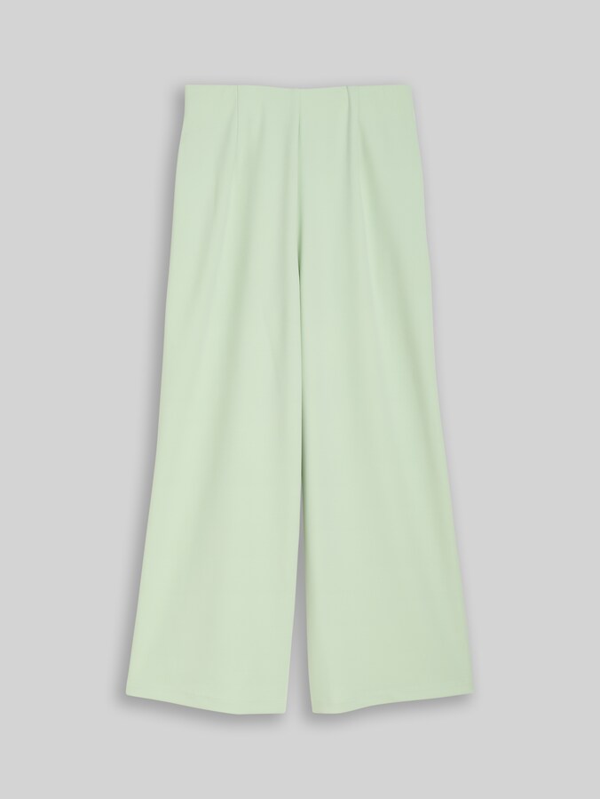 High-waisted culottes by Denim Female, light matcha green