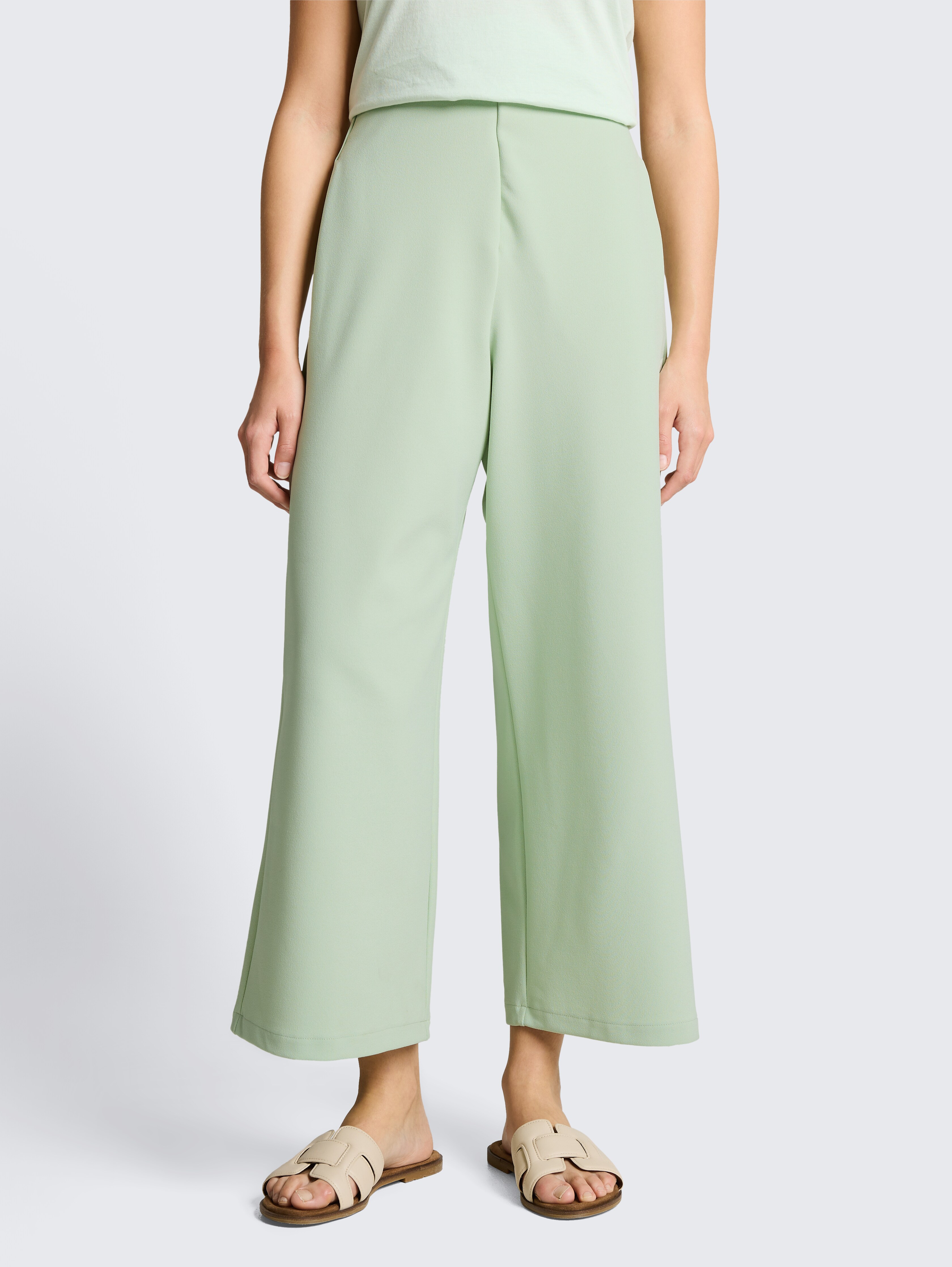 High Waist Culotte Hose von Denim Female, light matcha green