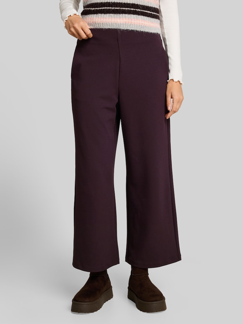 High Waist Culotte Hose von Denim Female, dark plum