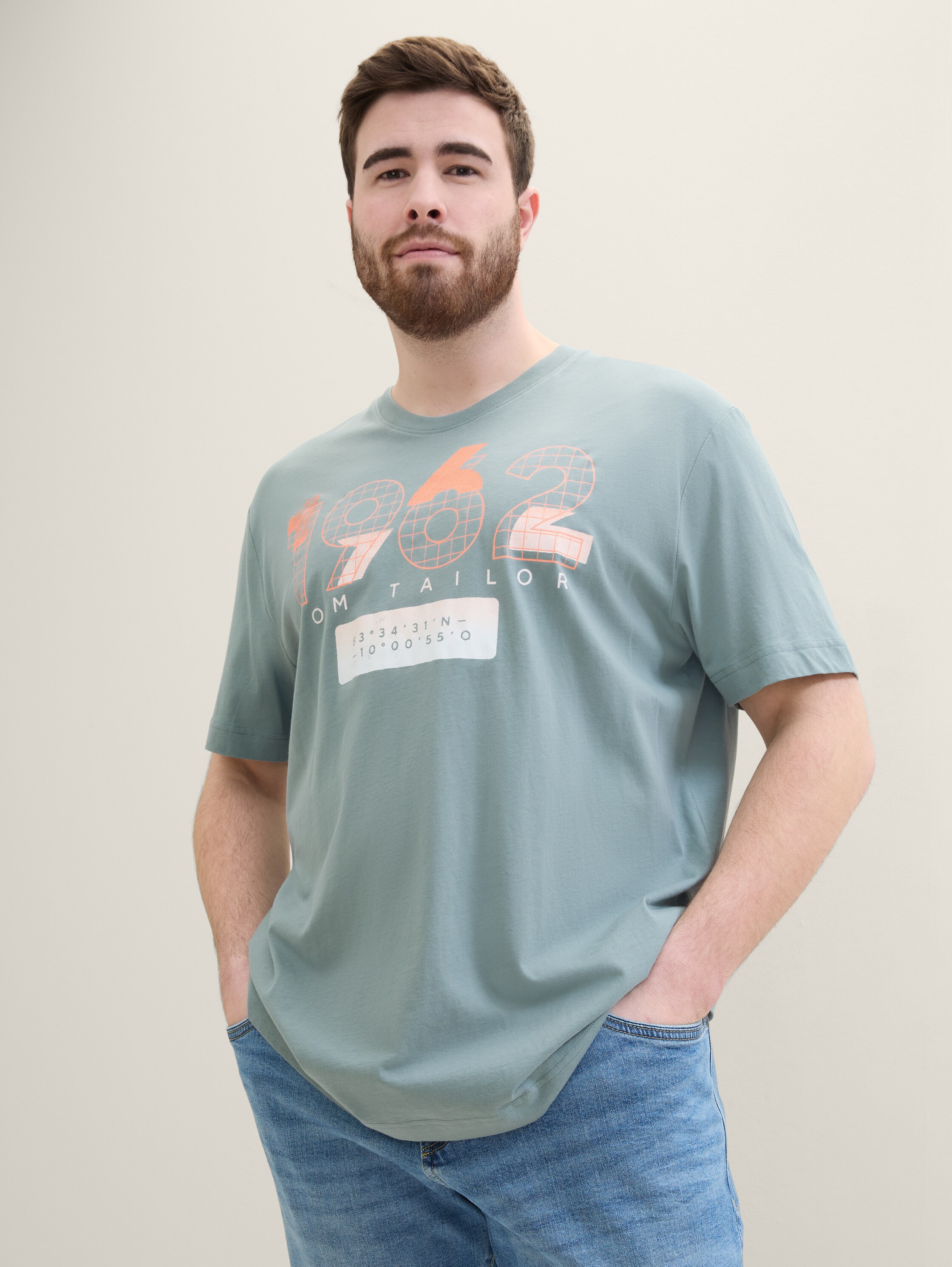 Plus - T-shirt met print - grey mint