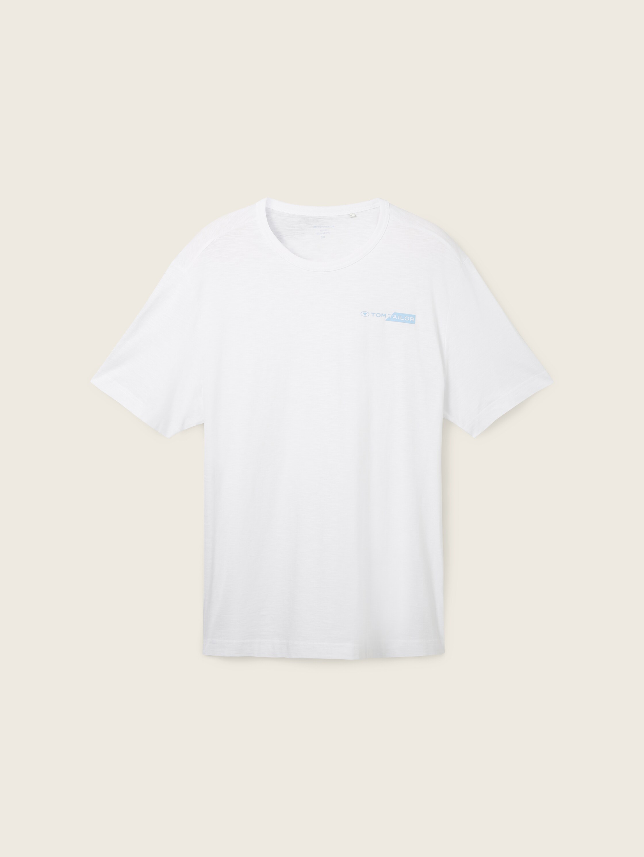 Plus - T-shirt met logoprint - White - Product vooraanzicht