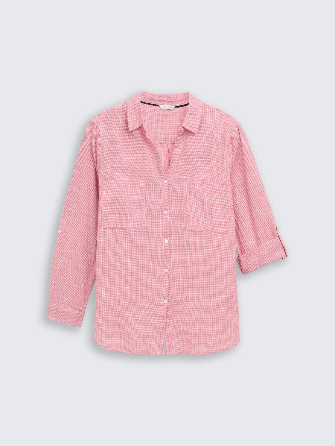 Plus Size - Bluse mit Brusttaschen - Berry Red - Vorder-Produkt-Ansicht