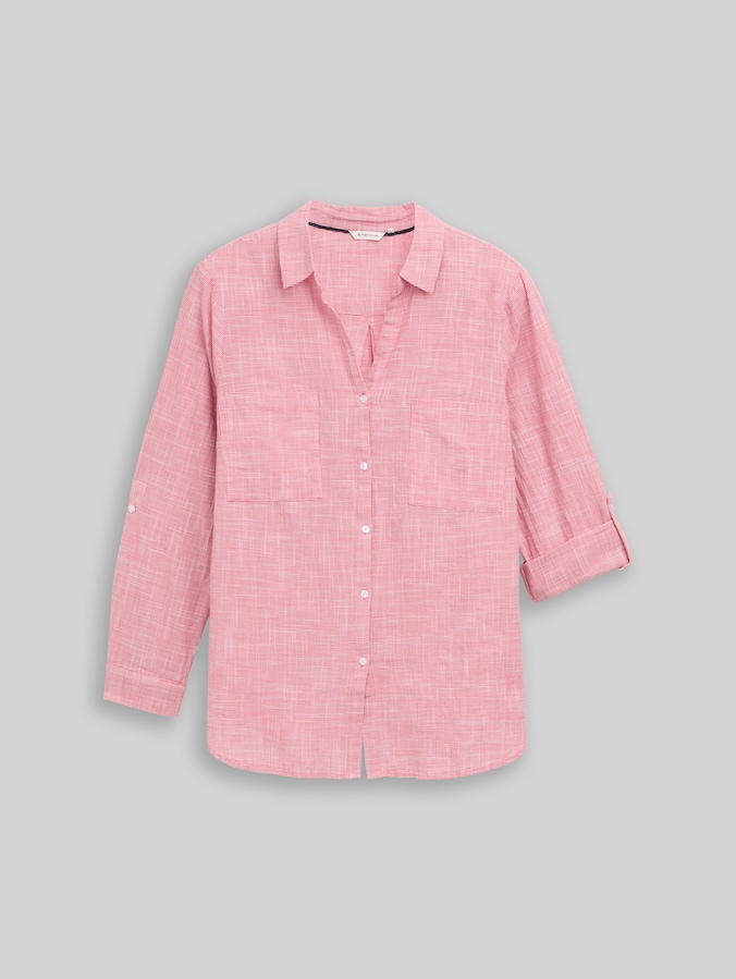Plus Size - Bluse mit Brusttaschen von Women Plus Size, Berry Red