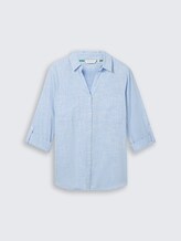 Plus Size - Bluse mit Brusttaschen - dreamy blue - Vorder-Produkt-Ansicht
