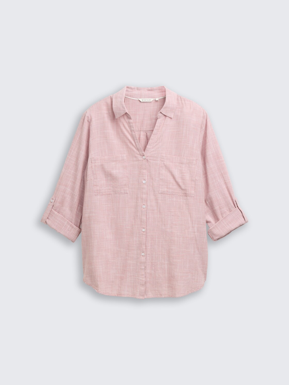 Plus Size - Bluse mit Brusttaschen - wineberry rose - Vorder-Produkt-Ansicht