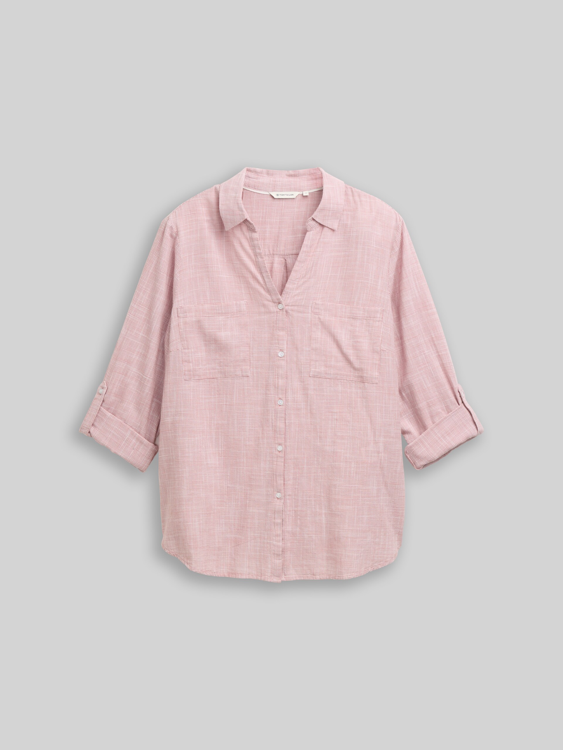 Plus Size - Bluse mit Brusttaschen - wineberry rose - Vorder-Produkt-Ansicht