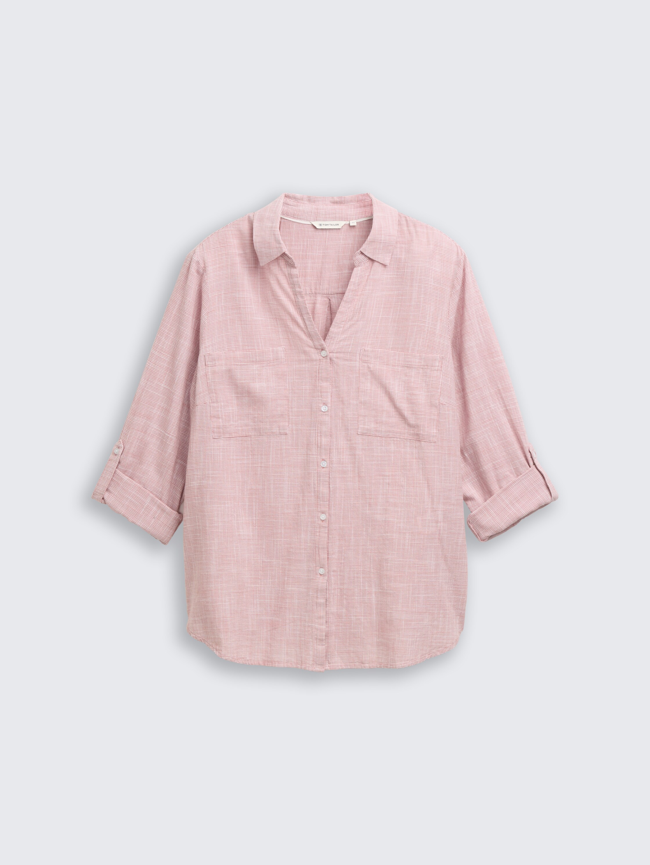 Plus Size - Bluse mit Brusttaschen - wineberry_rose - 