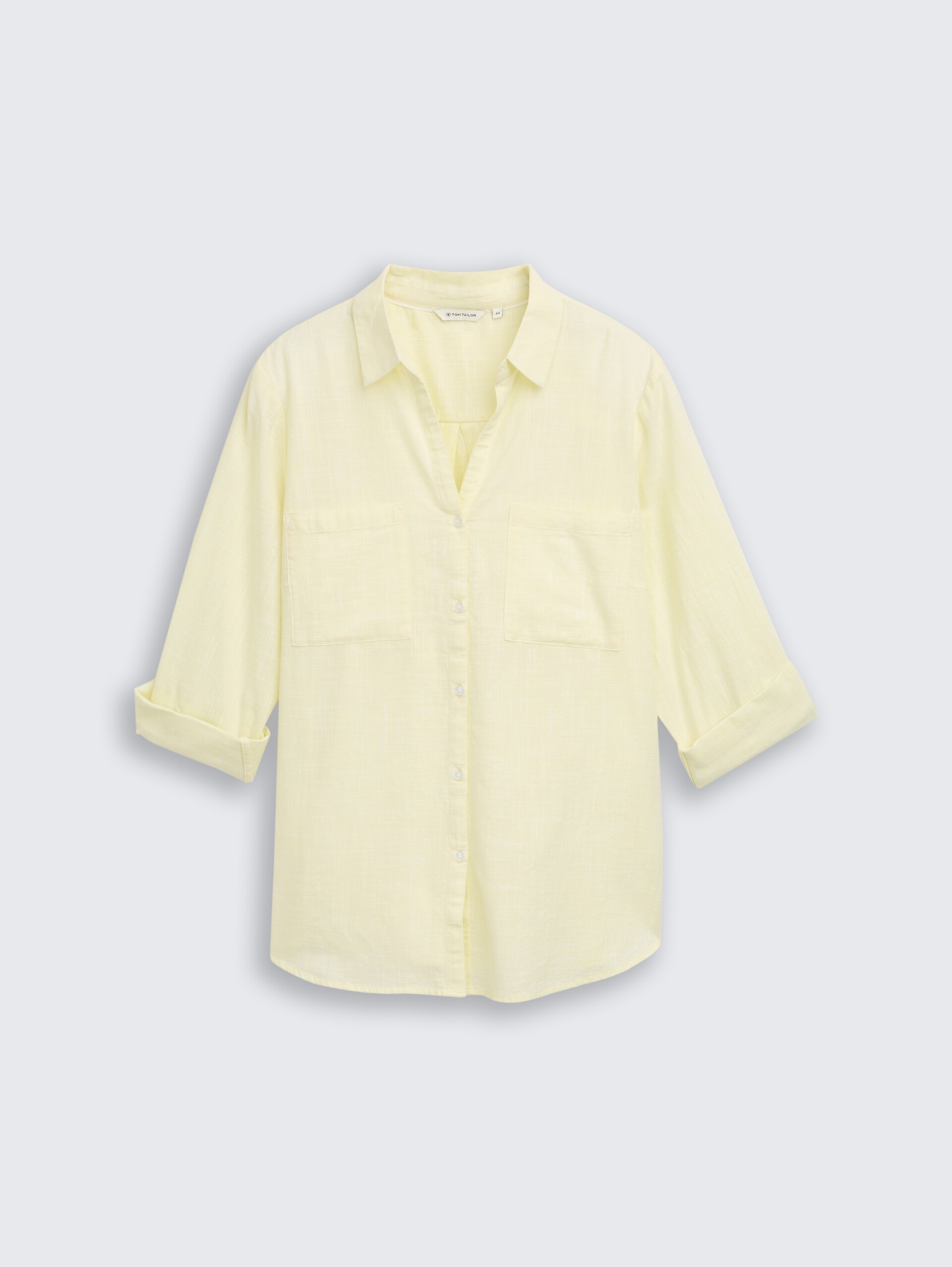 Plus Size - Bluse mit Brusttaschen - soft lemon - Vorder-Produkt-Ansicht
