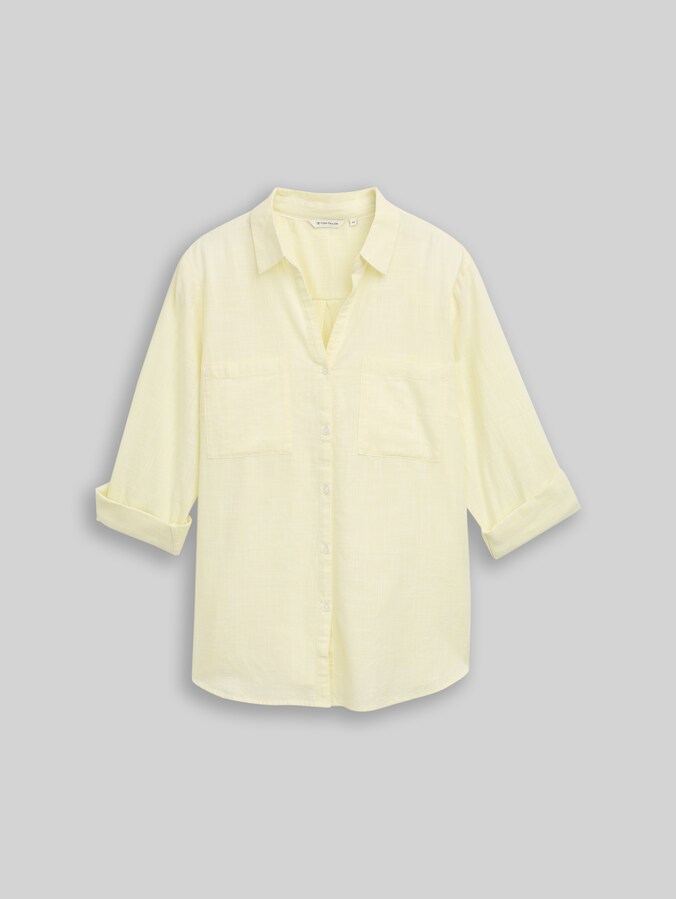 Plus Size - Blouse met borstzakjes door Women Plus Size, soft lemon