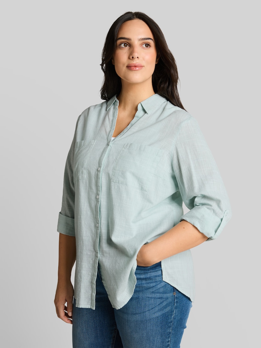 Plus Size - Blouse met borstzakken door Women Plus Size, new blue haze