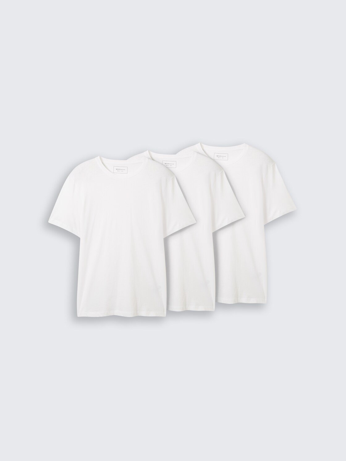 T-Shirts aus Baumwolle im 3er-Pack - White - Vorder-Produkt-Ansicht