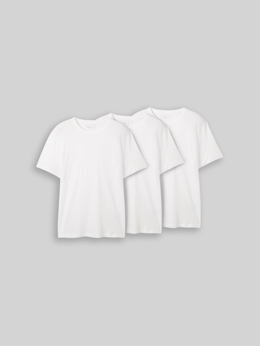 T-Shirts aus Baumwolle im 3er-Pack von Denim Male, White