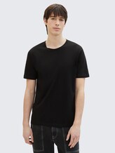 T-Shirts aus Baumwolle im 3er-Pack - Black - Ausschnitt Model-Vorderansicht