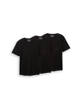 Ausgewählt, T-Shirts aus Baumwolle im 3er-Pack von Tom Tailor, schwarz