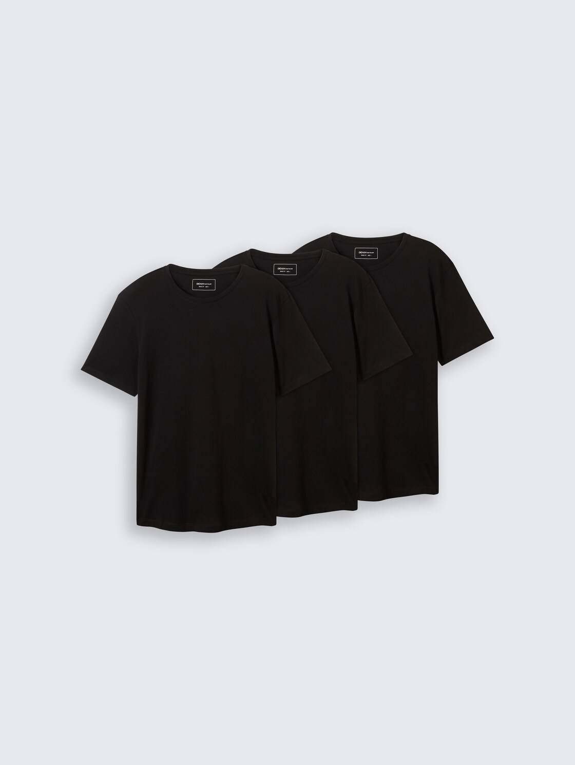 T-Shirts aus Baumwolle im 3er-Pack - Black - Vorder-Produkt-Ansicht