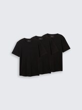 T-Shirts aus Baumwolle im 3er-Pack - Black - Vorder-Produkt-Ansicht