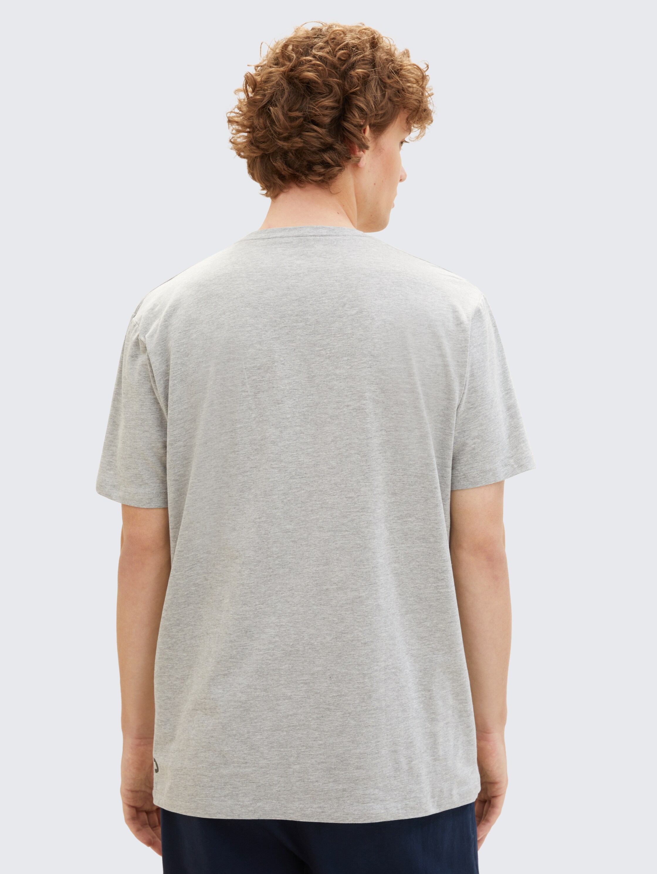 Basic T-shirt in a double pack with V-neck - middle_grey_melange - 