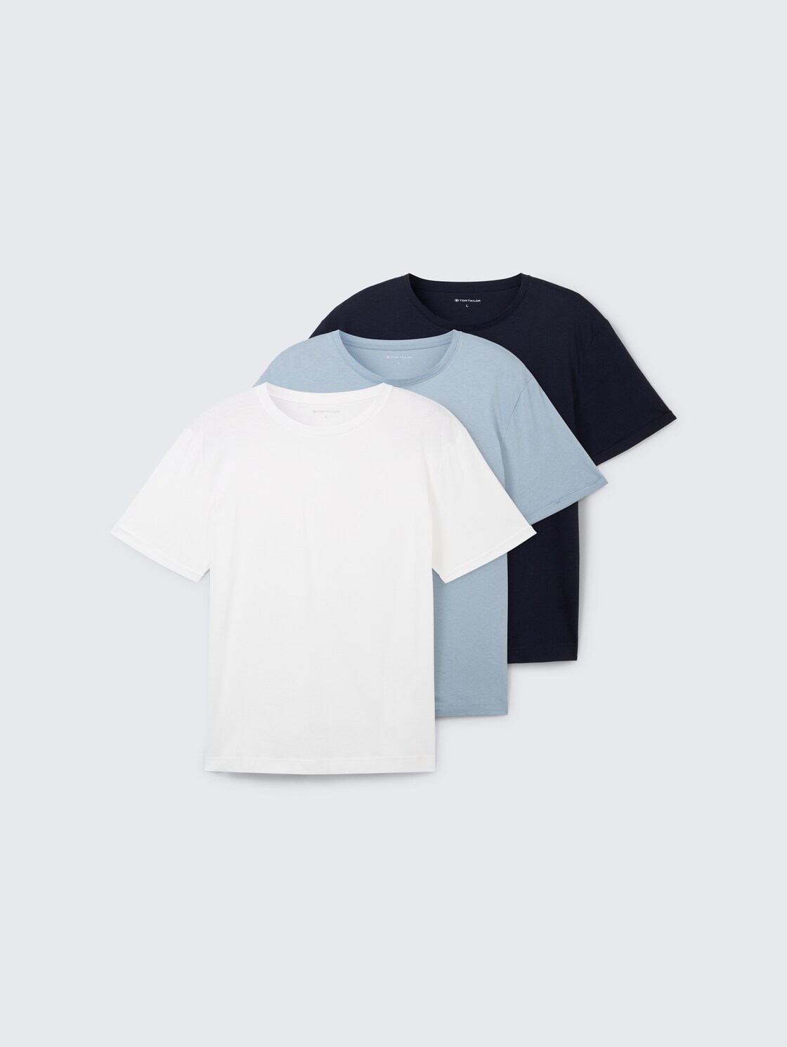 Basic T-Shirts im 3er-Pack - White - Vorder-Produkt-Ansicht