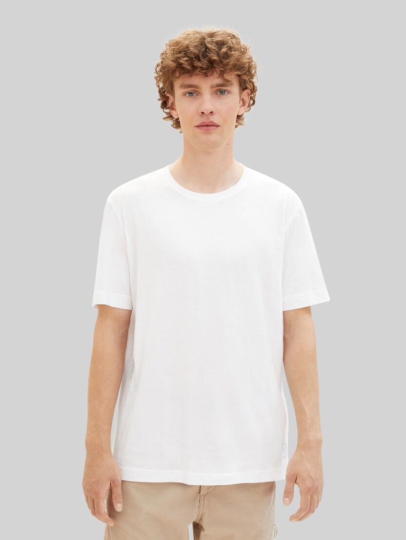 Katoenen T-shirts in een 4-pack door Men, White