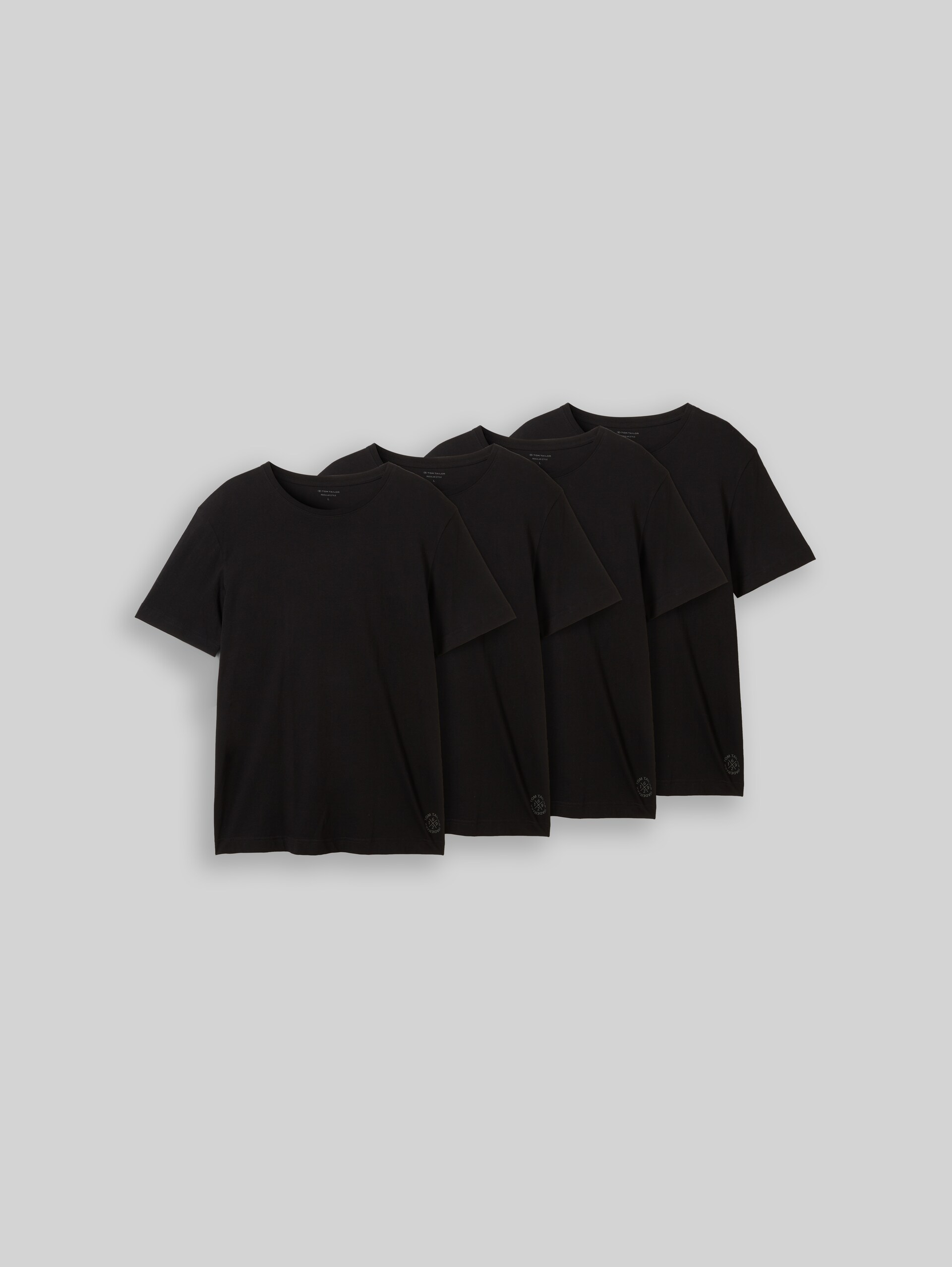 T-Shirts aus Baumwolle im 4er-Pack - Black - Vorder-Produkt-Ansicht