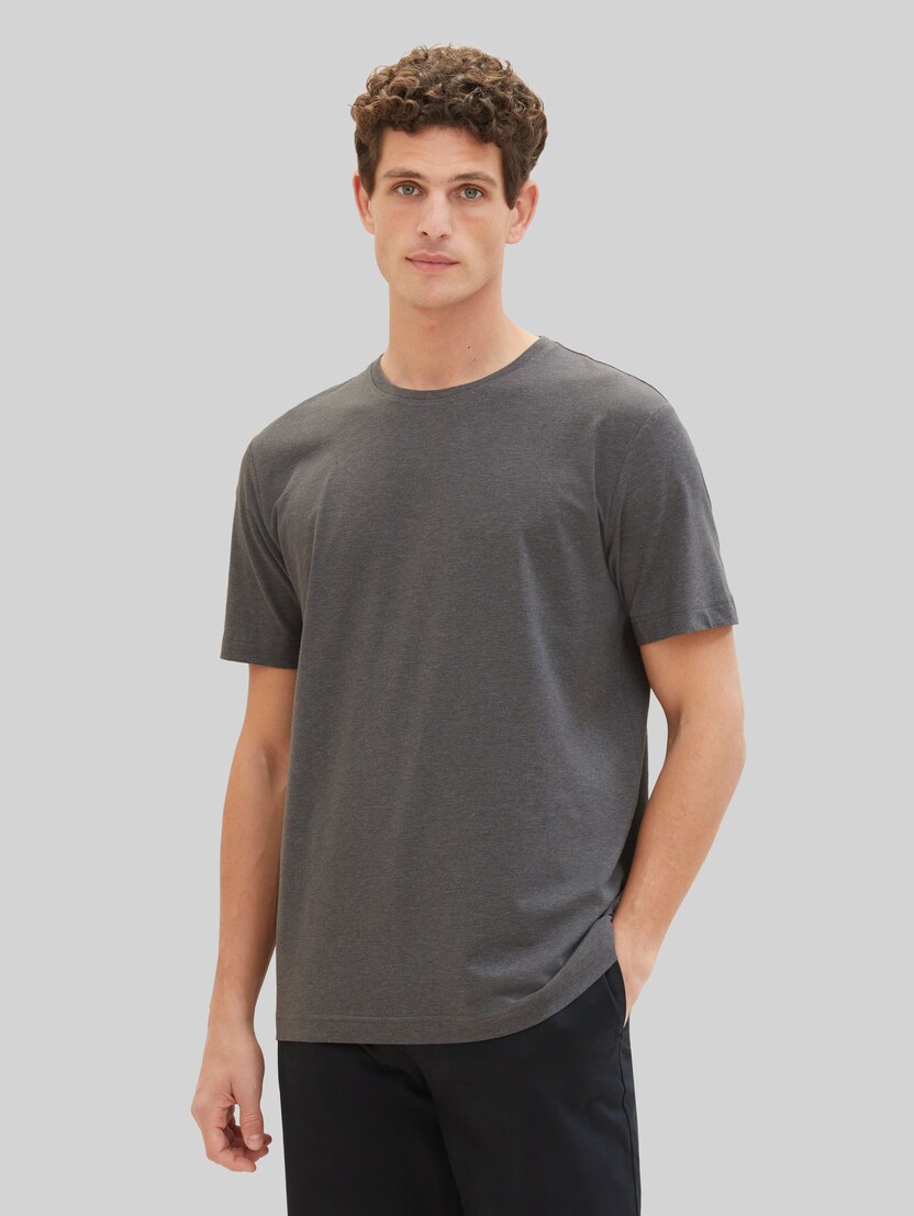 Basic T-shirts in een 2-pack door Men, Dark Grey Melange