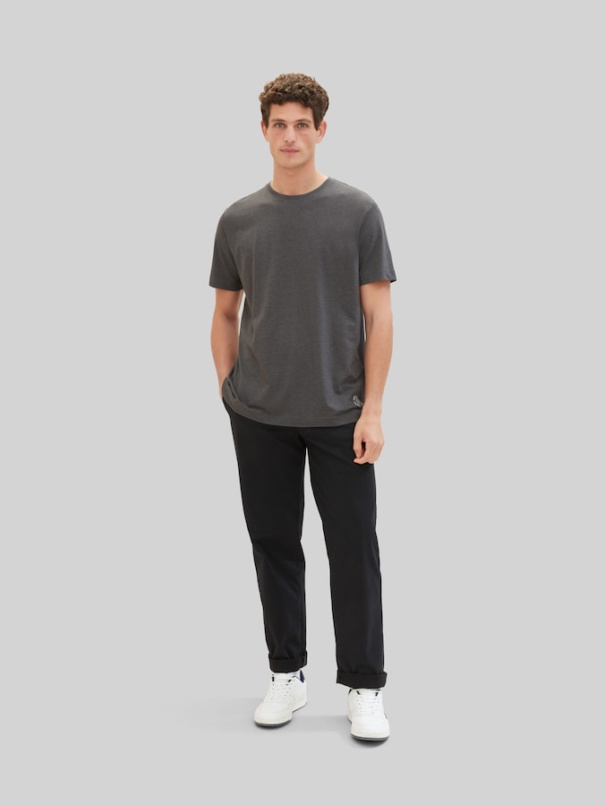 Basic T-shirts in a 2-pack by Men, Dark Grey Melange