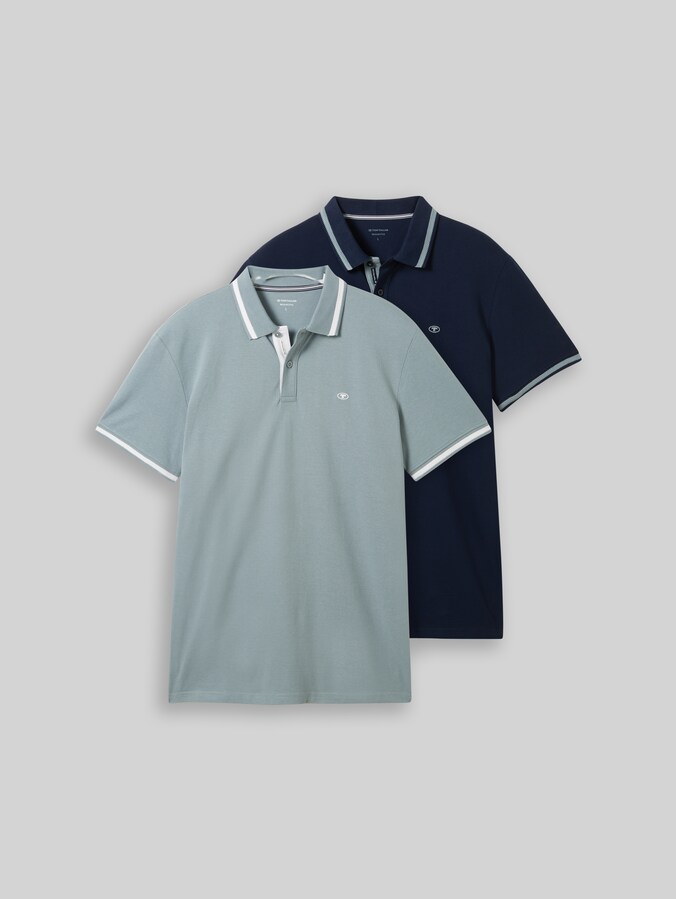 Poloshirts im 2er-Pack von Men, sky captain blue