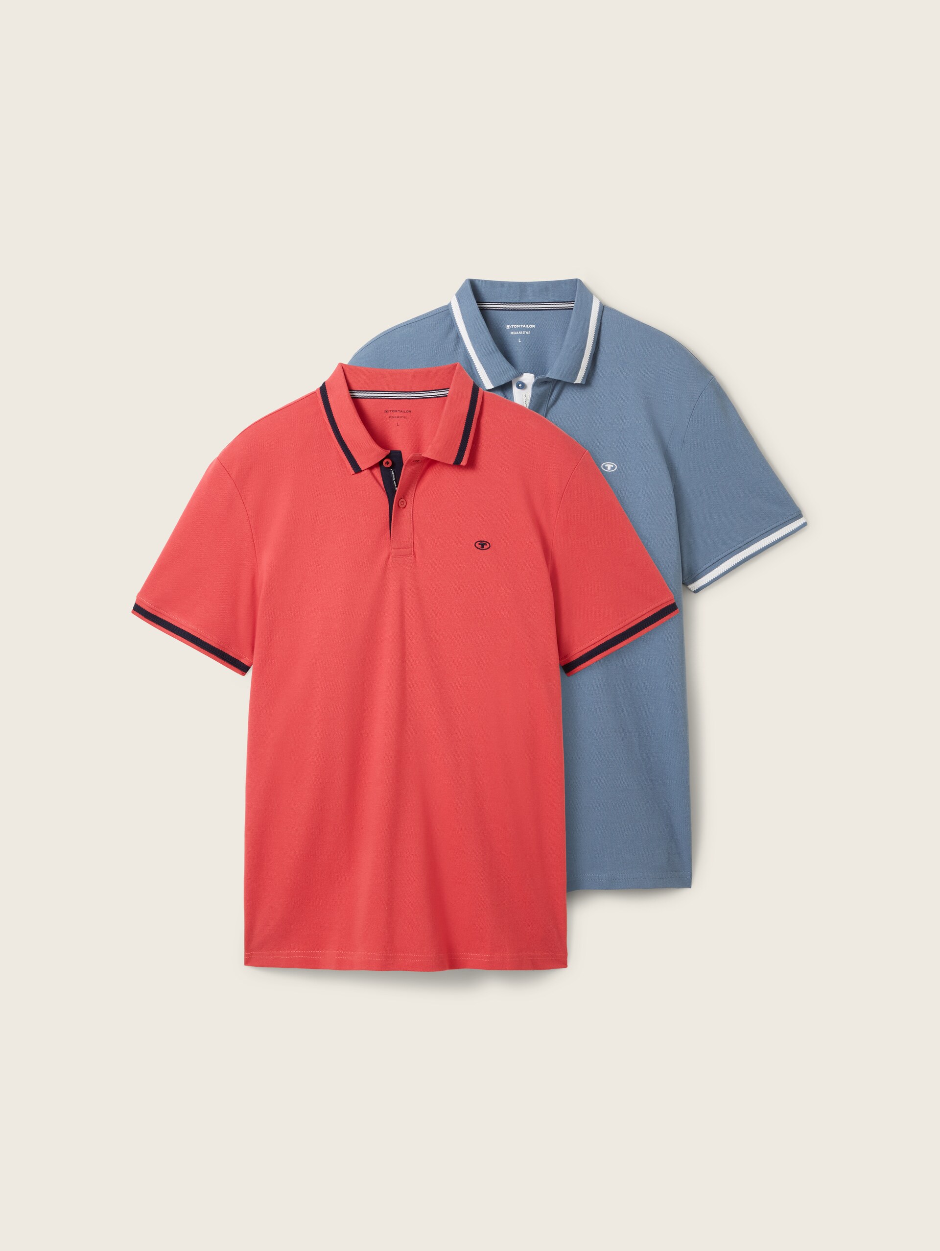 Poloshirts in 2-pack - soft berry red