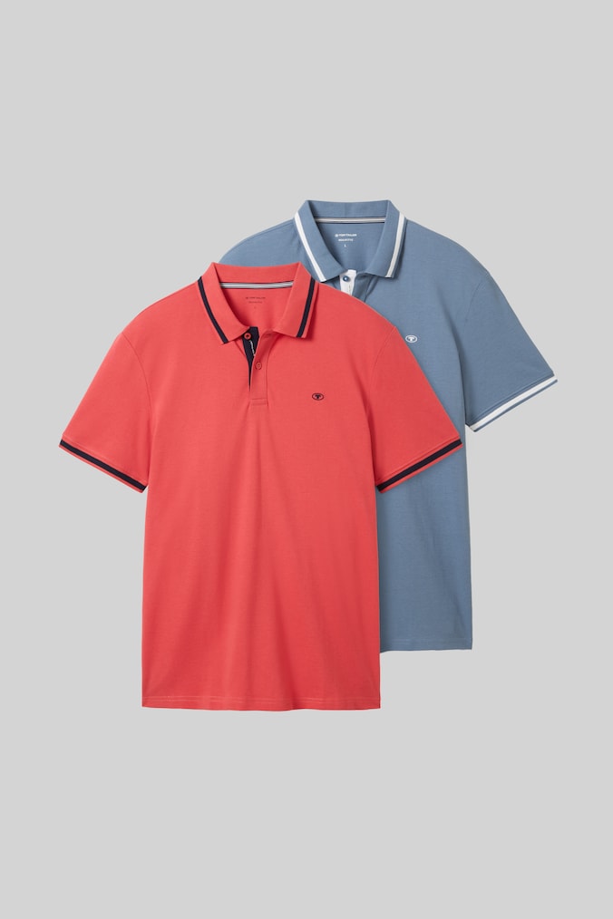 Poloshirts im 2er-Pack von Men, soft berry red