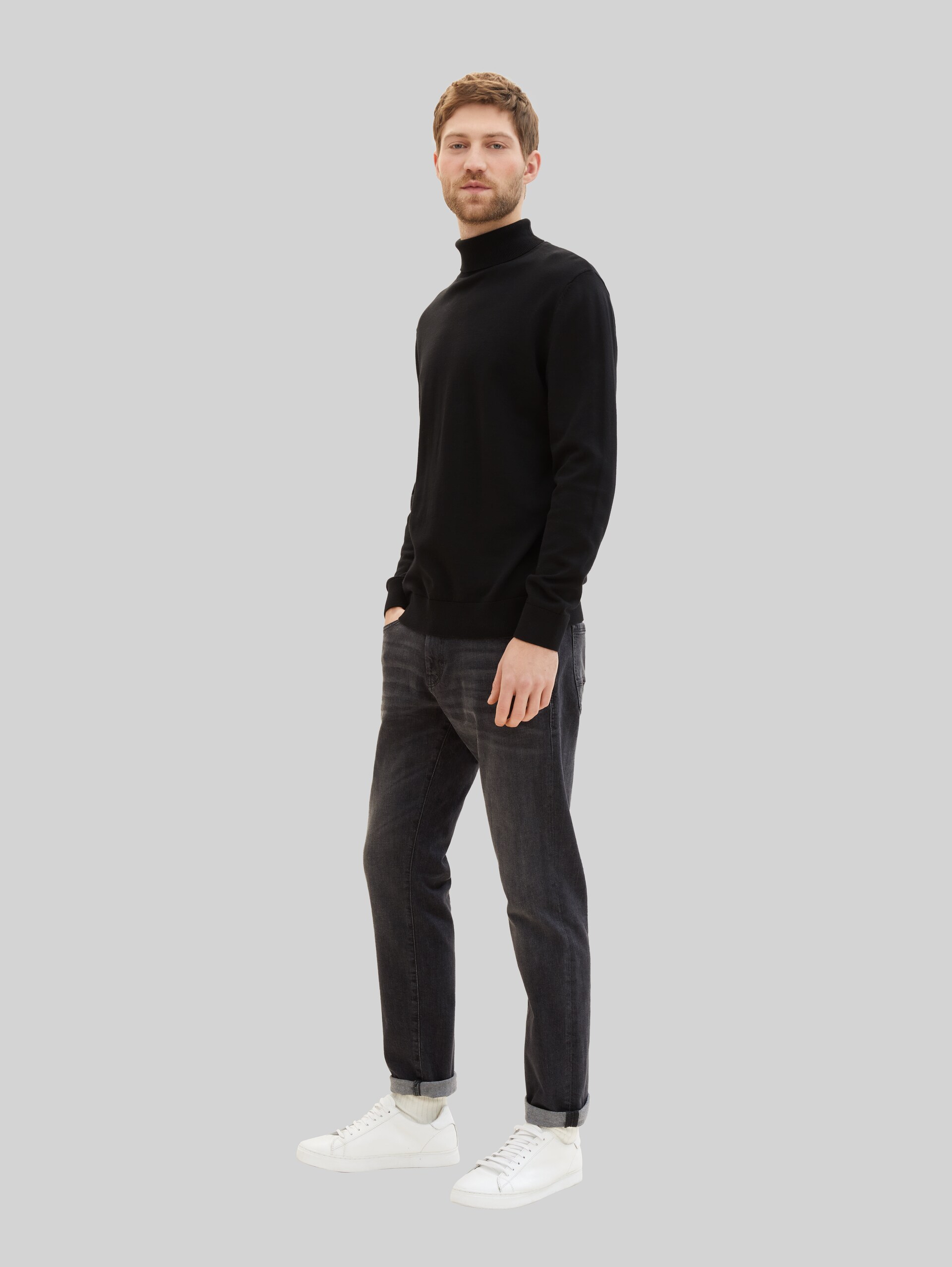 TTMARVIN Straight Jeans - black stone wash denim