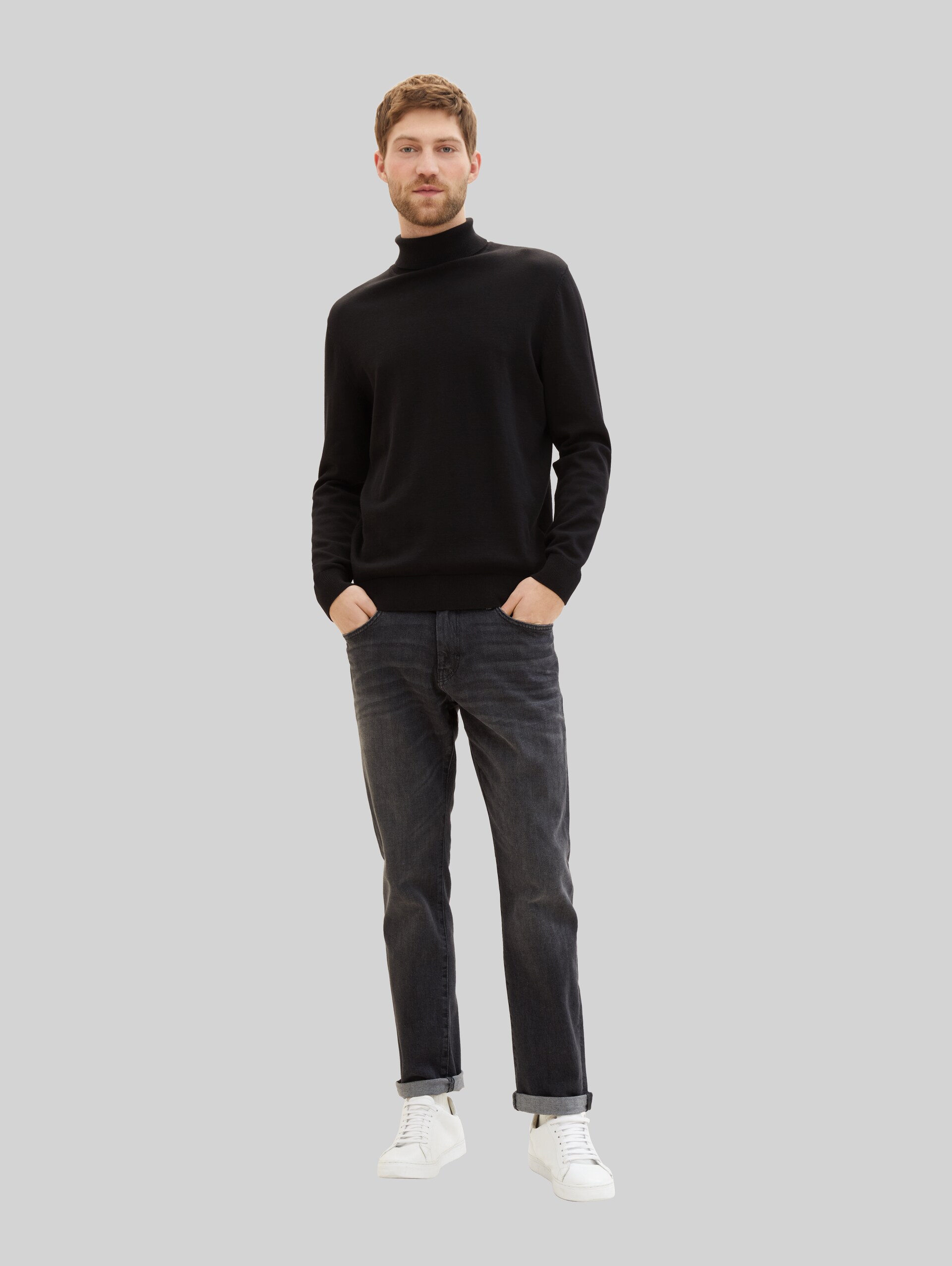 TTMARVIN Straight Jeans - black stone wash denim
