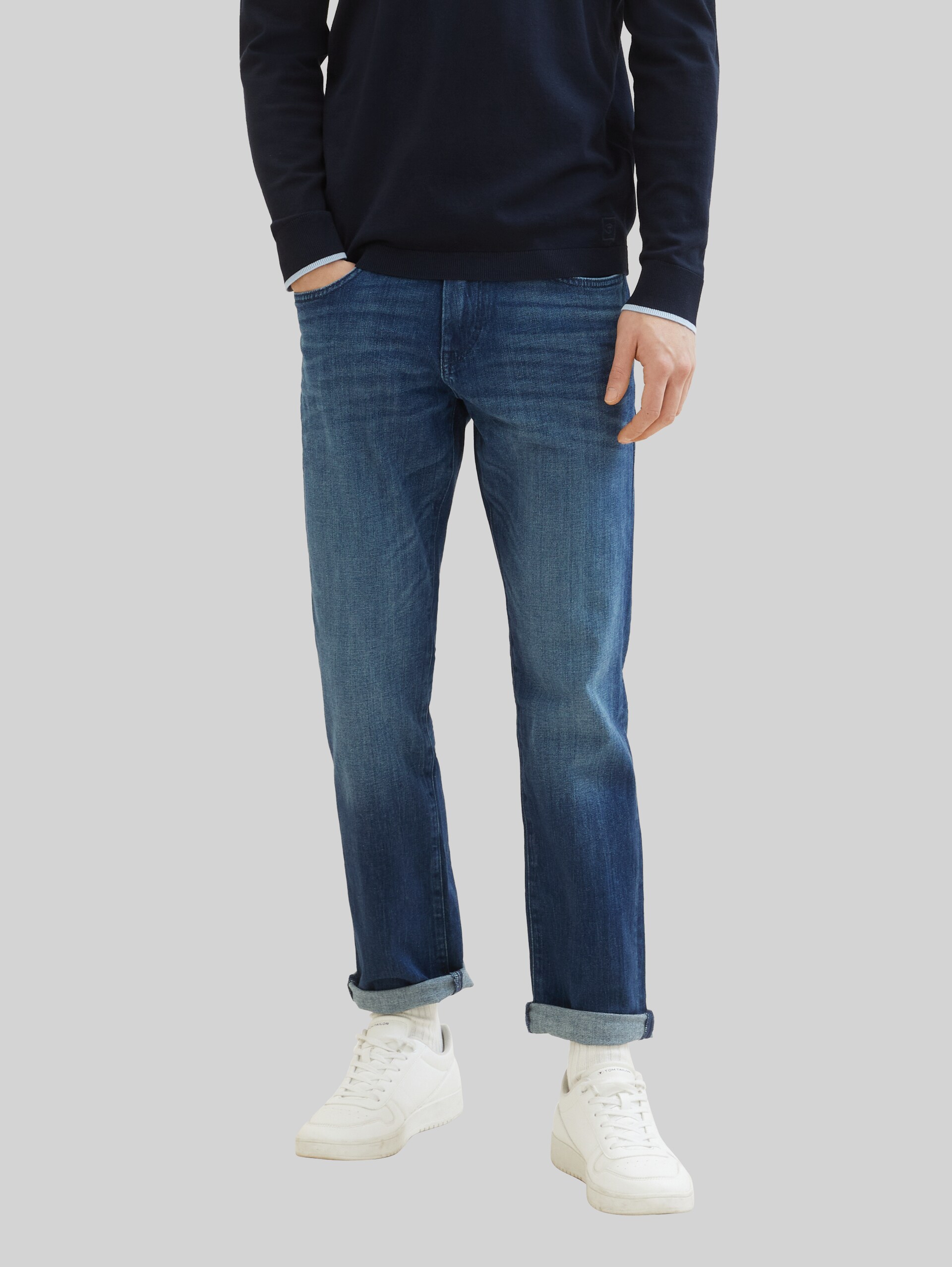 TTMARVIN Straight Jeans - dark stone wash denim - Ausschnitt Model-Vorderansicht