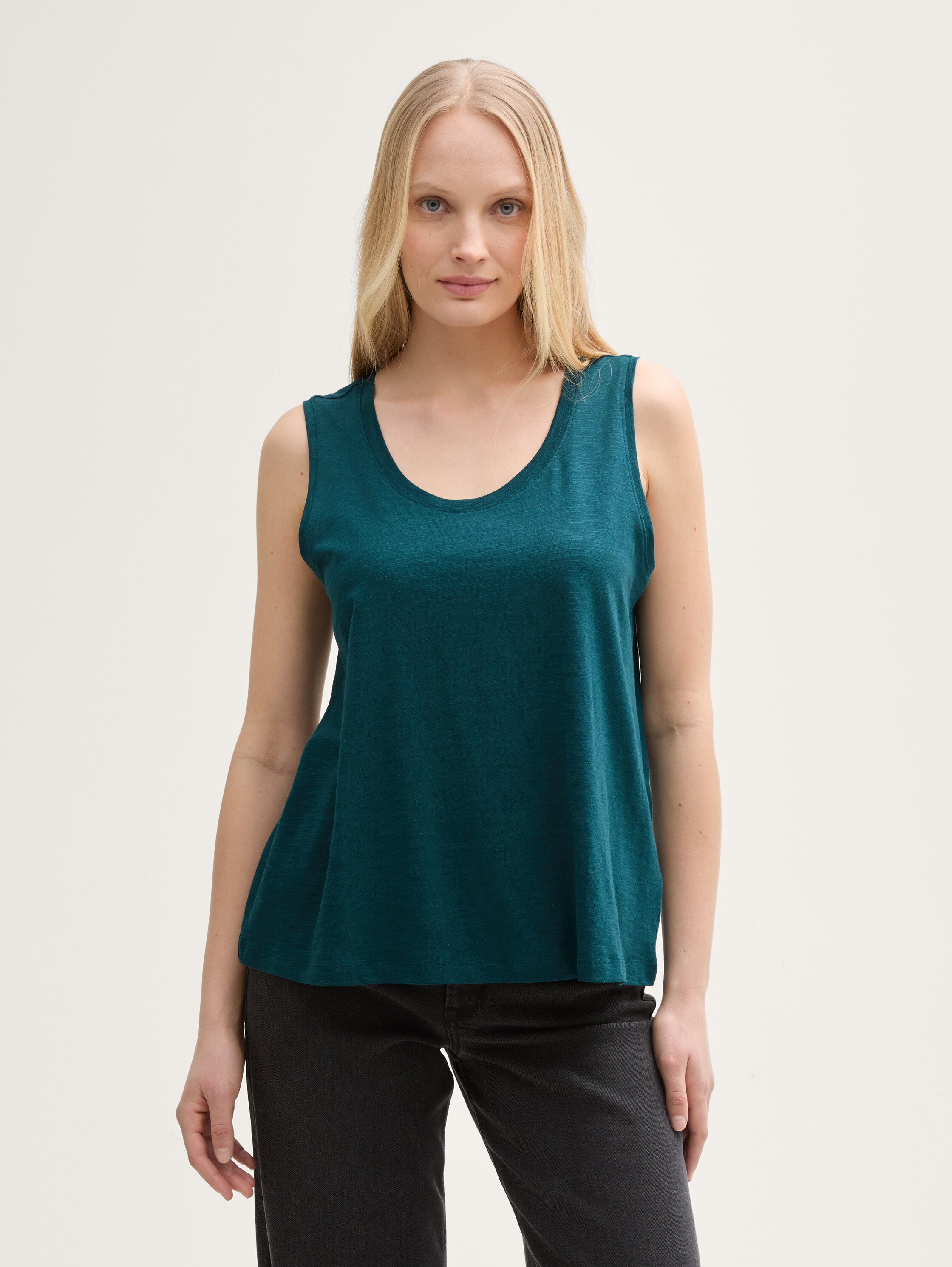 Top mit Rundhalsausschnitt - dark_teal_green - 