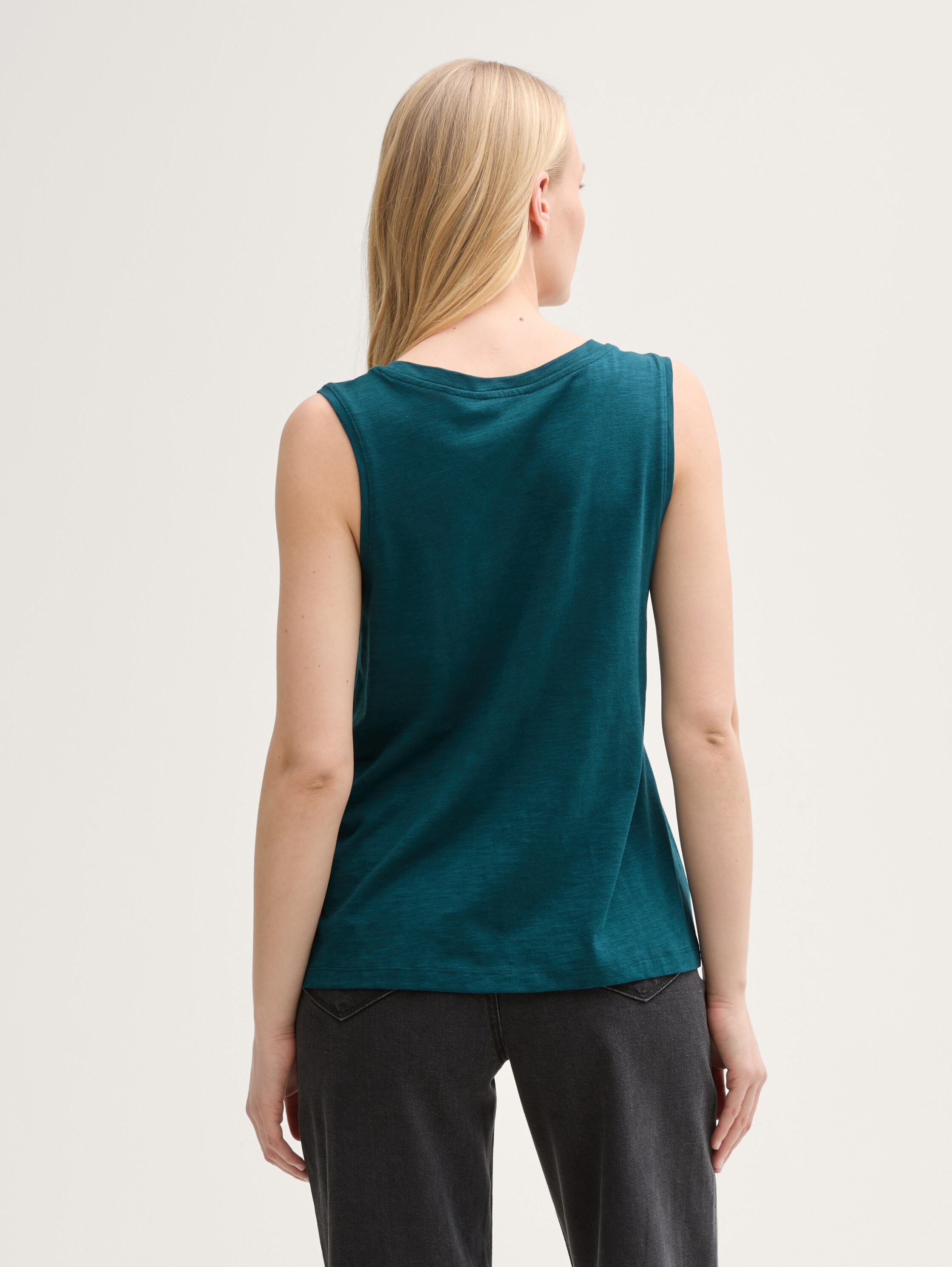Top mit Rundhalsausschnitt - dark_teal_green - 
