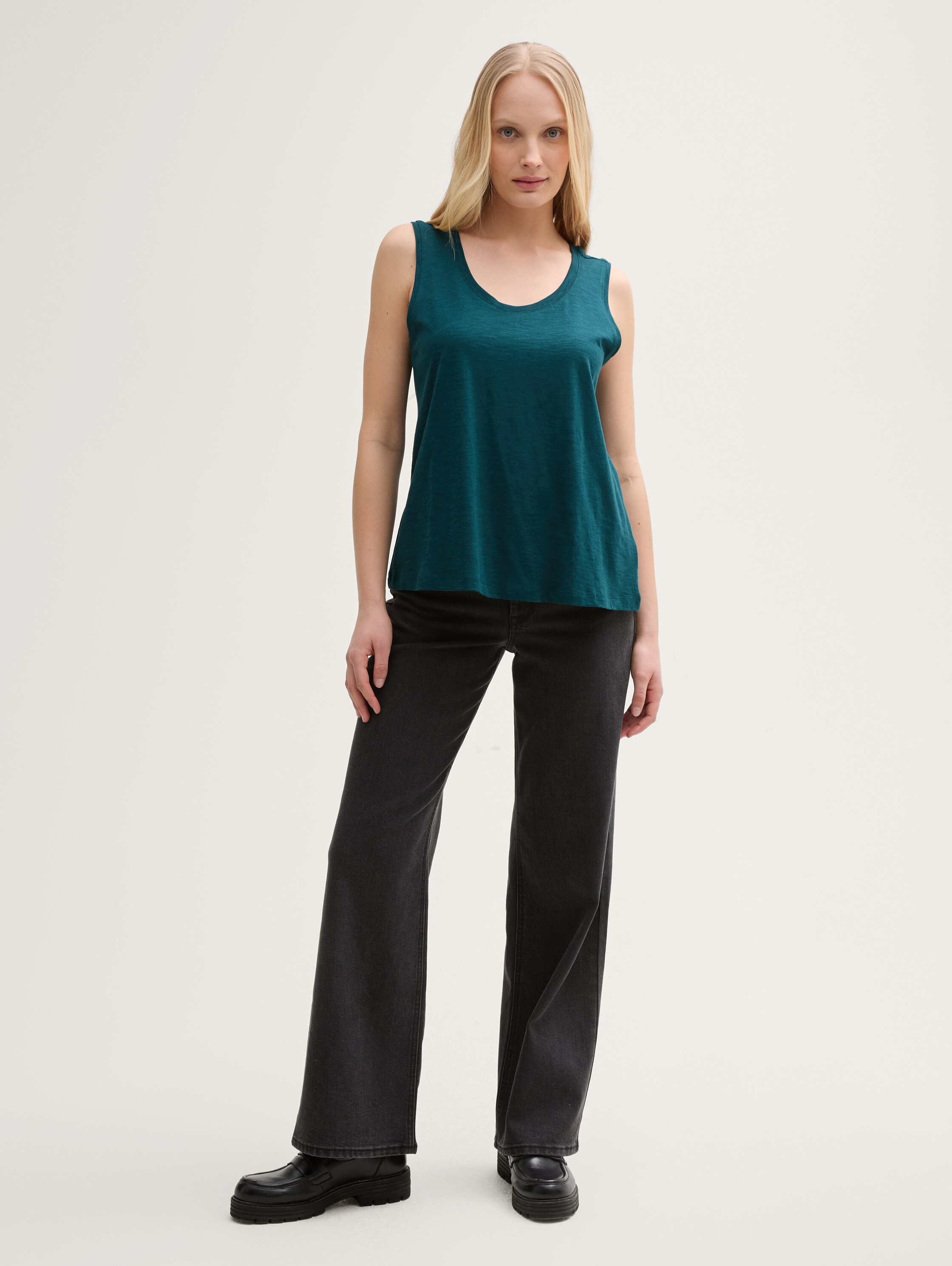 Top mit Rundhalsausschnitt - dark_teal_green - 