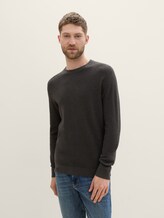 Pull en coton - Black Grey Melange