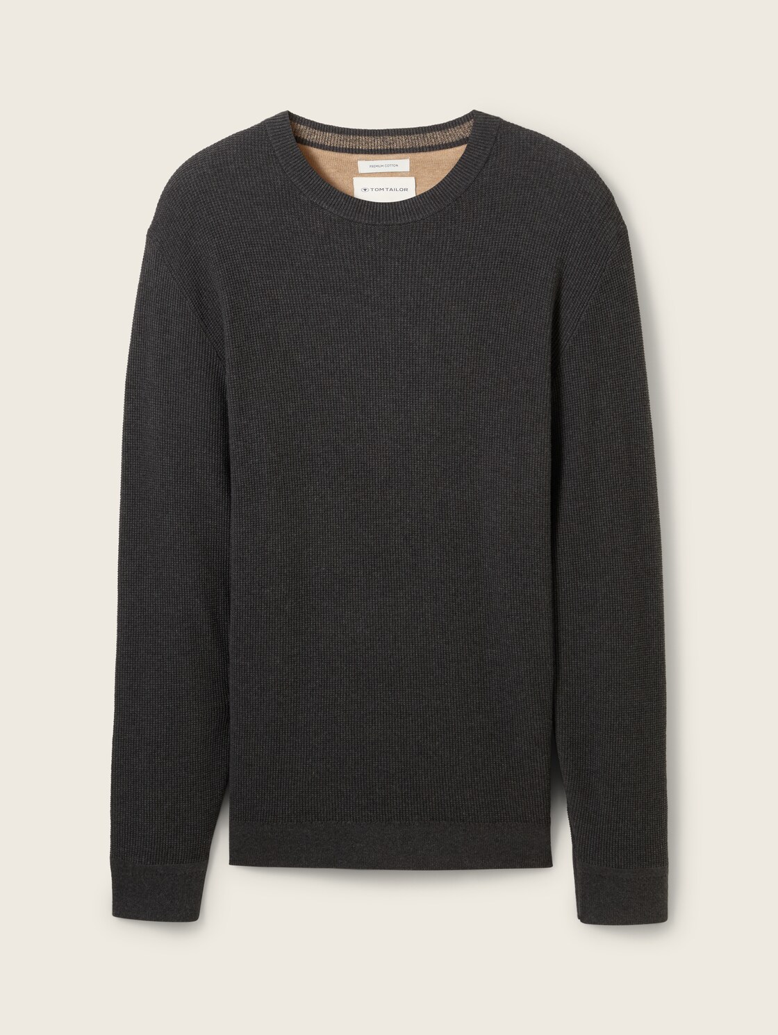 Strickpullover aus Baumwolle - Black Grey Melange