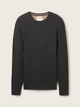 Pull en coton - Black Grey Melange