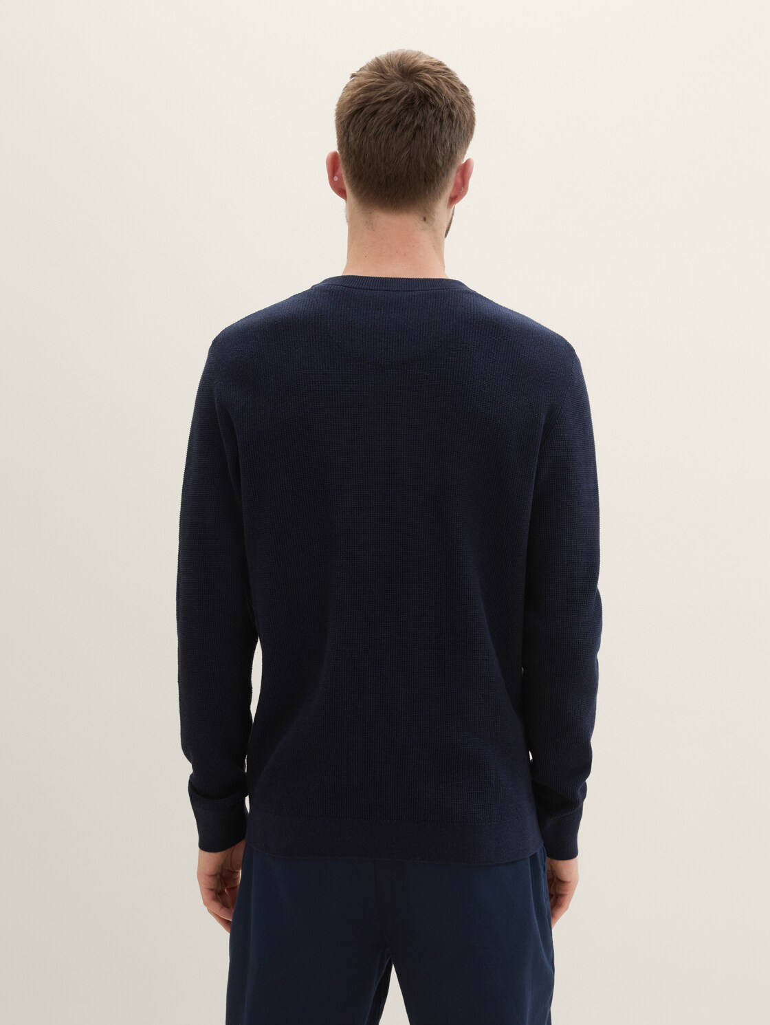 Strickpullover aus Baumwolle - Knitted Navy Melange